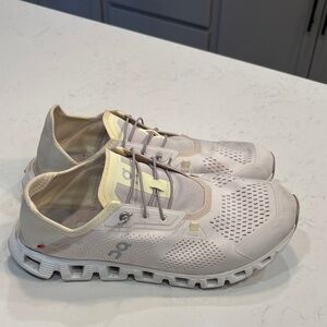 On Running Men's Cream and White Athletic Shoes